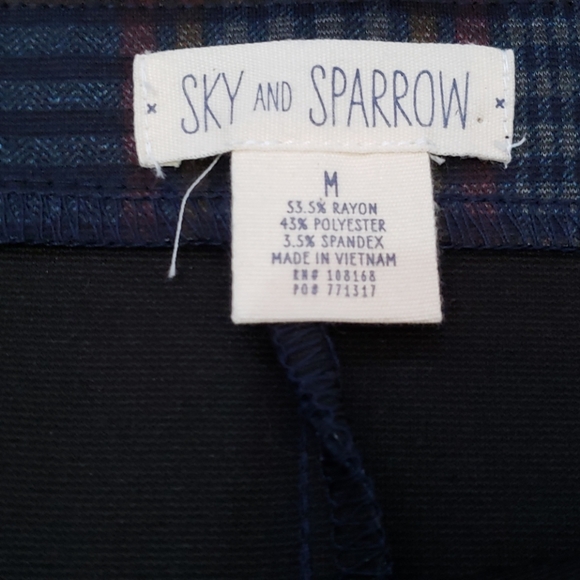 Sky & Sparrow - Overall Pinafore Plaid Dress M - Picture 6 of 9